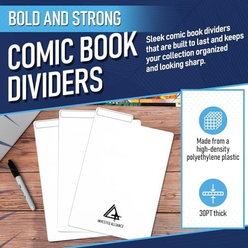 Invested Alliance Bundle Set Premium Short Comic Book Storage Box Organizer with Lid | Thick Cardboard Comic Storage Box For Collectibles Fits 150-175 Current/Silver Age, Heavy Duty & Stackable. - Image 4
