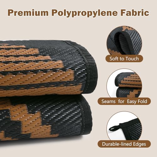 Lahome Outdoor Plastic Straw Rug, Waterproof Outdoor Rug 6x9 Camping Rug - Image 6