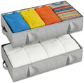2-Pack Under Bed Storage Containers, 8 Inches Tall Clothes Storage, Gray by Makestorageclosetolife