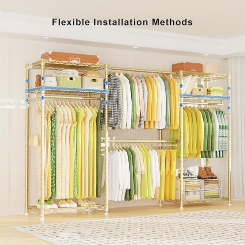 Ulif E1 Heavy Duty Closet Garment Rack, 6 Tiers Adjustable Clothing Storage - Image 4