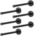 12 Inch Black Industrial Pipe Floating Clothing Rack Wall Mounted, 6 Pack by HomeExpert