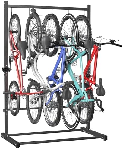 TORACK Freestanding Hanging Bike Stand, 5 Bikes Vertical Bike Storage by TORACK