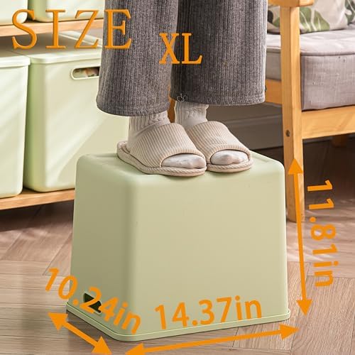 4 pack large plastic White storage bins with Lids, Toy Box Chest with Handle，Organizer Containers Baskets for Baby,Nursery，Shelves，Playroom, Bedroom，Office,Closet，home (Light Green, 4XL) - Image 6