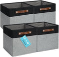 OrganiHaus 12x12 Cube Storage Bins, Set of 4 - Fabric Storage Cubes by OrganiHaus