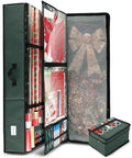 Hearth & Harbor Holiday Storage with Extra 2 PC of Christmas Storage Bins and Ribbon Storage Organizer - Fade Resistant Wrapping Paper Storage Containers with Wheels Fits Up to 30 Rolls of 40" Length by HearthHarbor
