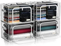 Sorbus Clear Foldable Storage Bins with Metal Frame (Large, 4 Pack) by Sorbus