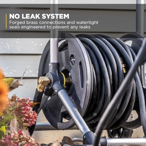 Gorilla GRS-200H Aluminum Garden Hose Reel, 200 Ft, No-Leak Brass Fittings - Image 3