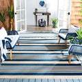 SAFAVIEH Washable Rug Outdoor Courtyard Collection - 5'3" Square, Navy & Beige, Non-Shedding & Easy Cleaning, Ideal for Patio, Backyard, Mudroom (CY6062-268) by Unknown