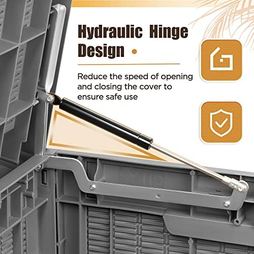 Devoko 100 Gallon Resin Waterproof Outdoor Storage Box with Cushion - Image 5