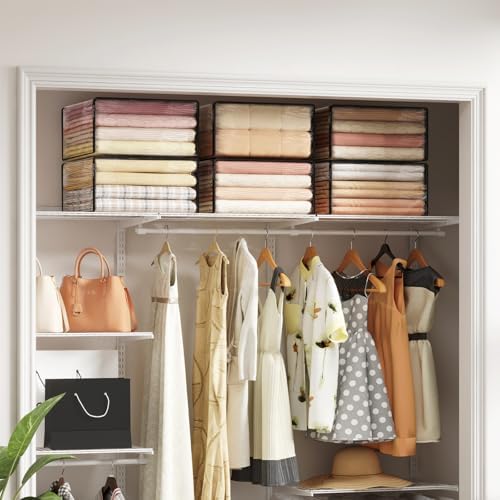 Lifewit 36L Clear Sheet Storage Bags with Zipper 12 Pack, Plastic Sweater Storage Bins for Clothing, Vinyl Foldable Clothes Containers Organizers for Closet, Blankets, Bedding 17.7 x 15.7 x 7.9 Inch - Image 6