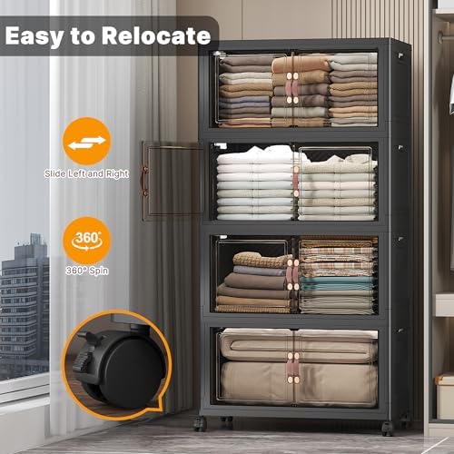 UAMFURI Stackable Storage Bins, 480QT Collapsible Drawers with 1 Lid - Image 5