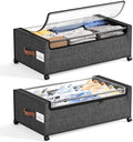 Yecaye 95L Under Bed Storage Containers, Fits 11" Under Bed, 2 Pack, Grey by Yecaye
