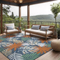 Luul Home Floral Indoor Outdoor Rugs 10x14 Large Area Rug for Living Room, Patio Decor, Kitchen, and Entryway Rug, Washable Stain Resistant Outside Carpet Midnight 10 x 14 by Unknown