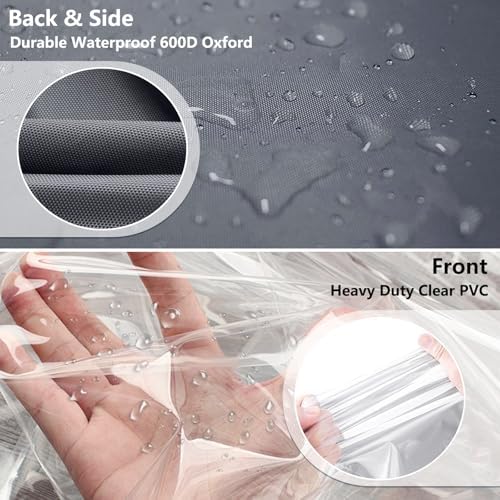Waterproof Shelf Cover,600D Heavy Duty Dustproof Storage Wire Rack Covers,Outdoor Shelving Covers for Wire Shelves with Zipper 48''x24''x72'',Clear Front. - Image 4