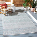 SAFAVIEH Washable Rug Outdoor Courtyard Collection - 4' x 5'7", Ivory & Turquoise, Non-Shedding & Easy Cleaning, Ideal for Patio, Backyard, Mudroom (CY8196-53512) by Unknown