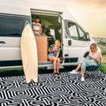 Plastic Straw Rug, Waterproof Outdoor Rug, Reversible Plastic Camping RV Rug, Large Floor Mat and Area Rug for Camping, Patio, Backyard, Deck, Picnic, Beach (P, 9 * 12) by CASUNER