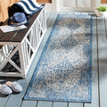 SAFAVIEH Washable Rug Outdoor Courtyard Collection - 2'3" x 8' Runner, Blue & Grey, Non-Shedding & Easy Cleaning, Ideal for Patio, Entryway, Mudroom, Hallway, Kitchen (CY8720-36812) by Unknown