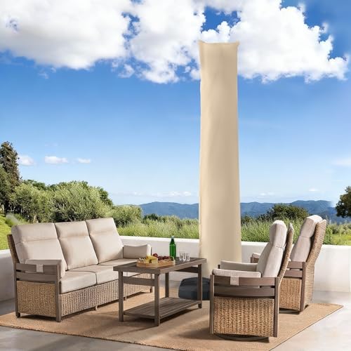 Cantilever Patio Umbrella Cover Outdoor Umbrella Covers, Beige - Image 2