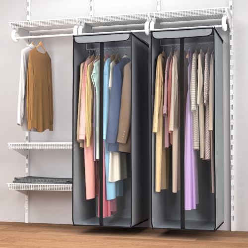 Univivi Garment Bags for Hanging Clothes, Cloth Bag 54 In, 2 PCS, Grey - Image 6