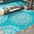Yamaziot Outdoor Rug 9' x 18', Waterproof Reversible Plastic Straw Rug, Large Outdoor Rugs Mats RV, Picnic, Backyard, Balcony, Porch, Beach, Blue by Yamaziot