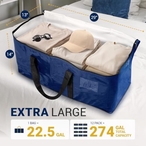 Reli. Moving Bags Heavy Duty (12 Pack) Blue, Extra Large Totes - Image 2