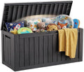 EFU Outdoor Storage Box 140 Gallon Deck Box, Waterproof Resin, Black by EFU