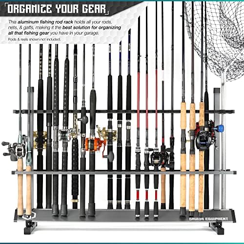 Savior Equipment Fishing Rod Rack Holder Organizer, 24-48 Slots to Hold Fresh Salt Water Spinning Rods & Reel Combo, Lightweight Aluminum Vertical Fish Pole Garage Storage Ground Display Stand - Image 2
