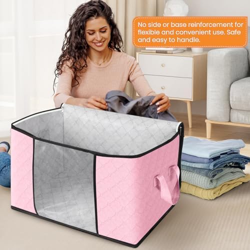 Fab totes 90L Clothes Storage, Foldable Thick Fabric Blanket Storage Bags - Image 3