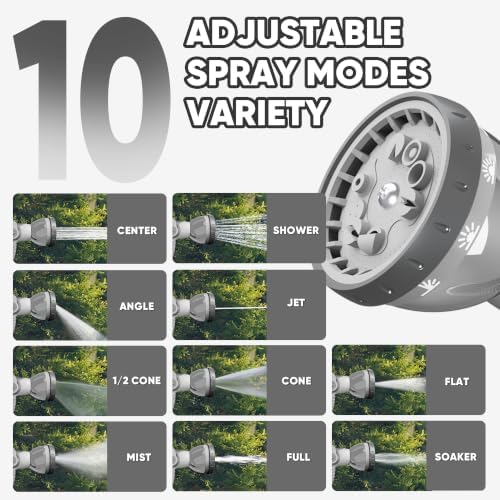 SILVEL Automatic Retractable Garden Hose Reel on Metal Spike, 5/8 in x 65ft Ground Mounted Outside, UV Resistant with 10 Pattern Nozzle, 360° Swivel, No Holes in Your House, Easy Installation - Image 5