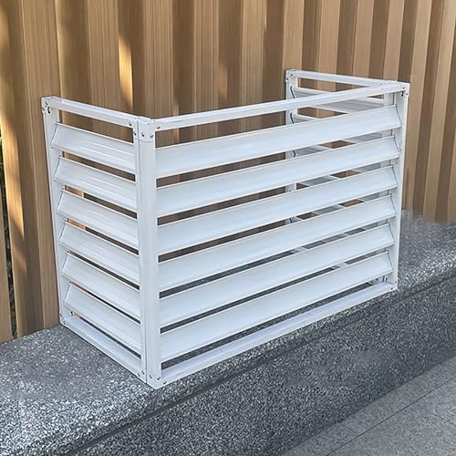 Outdoor Air Conditioner Cover Aluminum, All Weather Protective Cover, Trash Can Enclosure Freestanding Privacy Screen Fence Panels AC Unit Cover Flower Stand Condenser Pool Equipment Enclosure ( Color by KAXLDHH