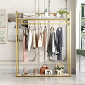 Heavy Duty Gold Clothing Rack with Shelves for Hanging Clothing, Gold Metal Freestanding Garment Rack for Retail Display (59" L) by FONECHIN