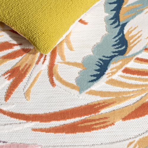 SAFAVIEH Cabana Outdoor Rug 5'1"x7', Ivory & Multi CBN452B - Image 3