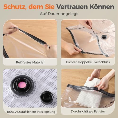 Innsky Vacuum Bags with Electric Air Pump, Pack of 12 (4 x 40 x 50 cm, 4 x 47 x 60 cm, 4 x 54 x 70 cm), Double Zip and Airtight Valve Vacuum Bags for Clothes, Travel, Bedding, Quilts - Image 6