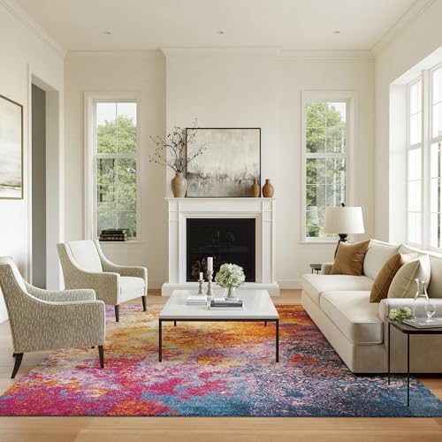 Nourison Home Passion 9' x 12' Multicolor Fabric Modern Area Rug (9' x 12') by NourisonHome