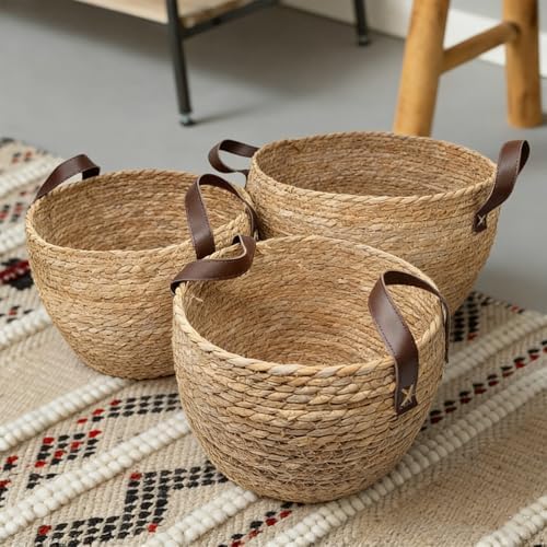 GIB Round Seagrass Storage Baskets Woven Wicker Planter Baskets for Decor - Image 5
