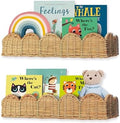 VIVIKA Nursery Book Shelves, Natural Rattan Scalloped, 15.8" W, Set of 2 by Vivika
