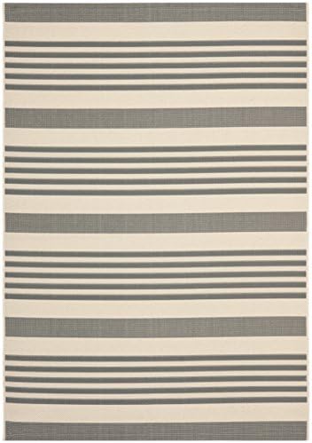SAFAVIEH Courtyard Outdoor Area Rug 5'3"x7'7", Grey & Bone CY6062-236 - Image 3
