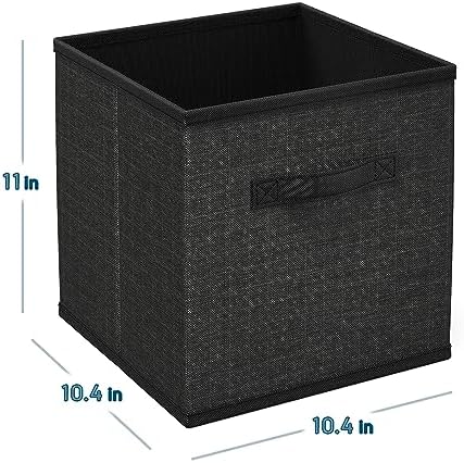 Nestl Foldable Storage Bins - 12 Cube Organizer With Handles for Closet, Bedroom, Playroom - 11-Inch Black Fabric Baskets - Image 3