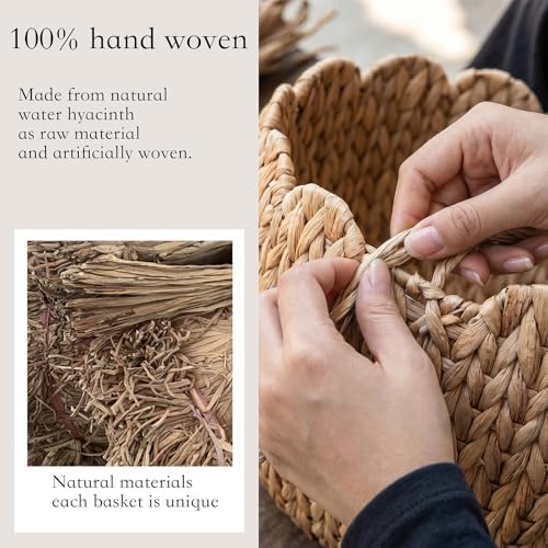 Scalloped Wicker Wall Baskets 2 Pack - Handwoven Hanging Rattan Storage Baskets for Wall Decor, Boho Front Door Basket & Farmhouse Bedroom Decoration (Natural) - Image 5