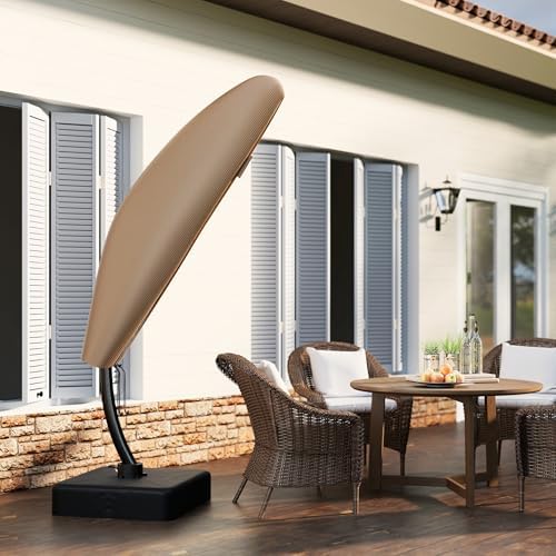 Kingdura Cantilever Patio Umbrella Cover with Zipper, 600D Polyester Waterproof Outdoor Umbrella Cover fits 7.5 to 11.5FT Offset Umbrella with Curved Cantilever and Straight Pole, Beige - Image 5