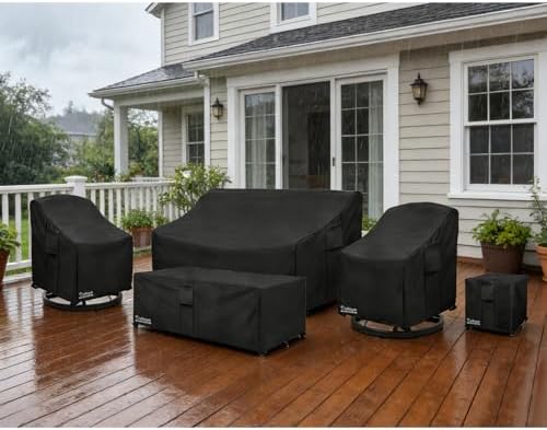 Outdoor Couch Cover,100% Waterproof 2-Seater Outdoor Loveseat/Bench Cover,Patio Furniture Covers,58" Wx 32" Dx 32" H Black - Image 7