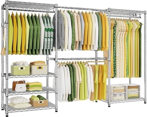 Ulif E1 Heavy Duty Closet Garment Rack, 6 Tiers Adjustable Clothing Storage by Ulif