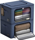 Sorbus Jumbo Clothing Storage Bins with Clear Window (2 Pack, Blue) by Sorbus