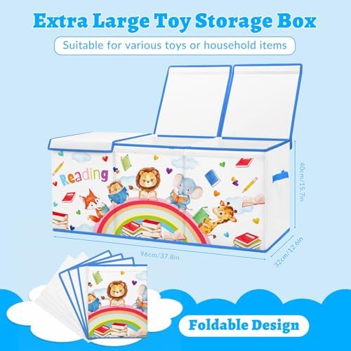 decalsweet Large Toy Box Collapsible Chest Organizer with Flip Lid for Kids - Image 2