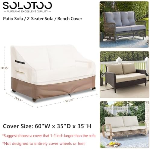 Outdoor Couch Cover Waterproof, 60" W x 35" D x 35" H - Image 3