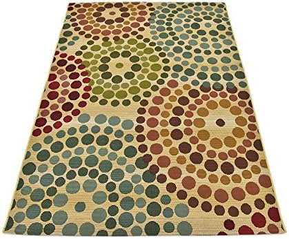 Unique Loom Outdoor Modern Collection Area Rug - Spark (4' 1" x 6' 1" Rectangle, Beige/ Burgundy) - Image 4