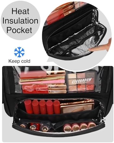 NAONAYA Makeup Brush Bag Extra Large Makeup Brush Case with 4 small bags Professional Makeup Artist Brush Holder Stand Up Organizer for Travel with Adjustable Dividers and Shoulder Strap - Image 6