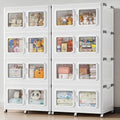BROVIEW 440Gal Storage Bins, 1760Qt Extra Large Stackable Storage Box with Lids & Wheels - Heavy Duty Collapsible Plastic Cabinets, Open Front Door for Sundries in Home & Office, White 8 Pack by BROVIEW-EnjoytheArtofLife