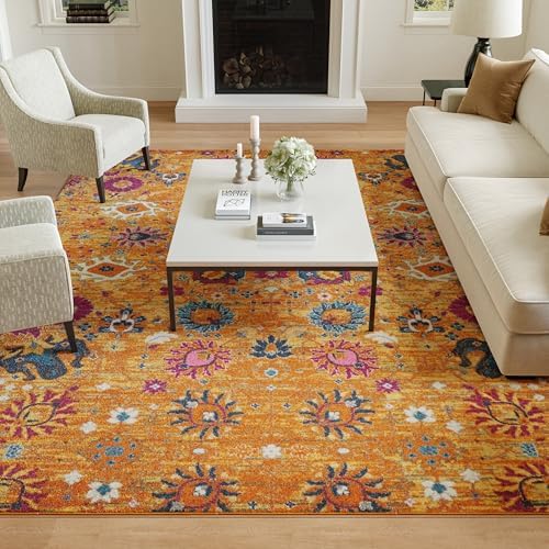 Nourison Home Passion Sunburst 8' x 10' Area Rug - Easy Clean, Non Shedding, Bed Room, Living Room, Dining Room, Kitchen (8' x 10') - Image 4