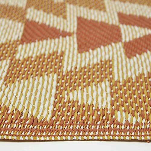 HOMESCAPES Luxury Extra Large Outdoor Rugs for Garden Patio 100% Waterproof Recycled Plastic Mat Carpet 150 x 240cm Reversible Red & Orange Geometric Rug Anya, Indoor/Outside & Portable, Seamless - Image 4